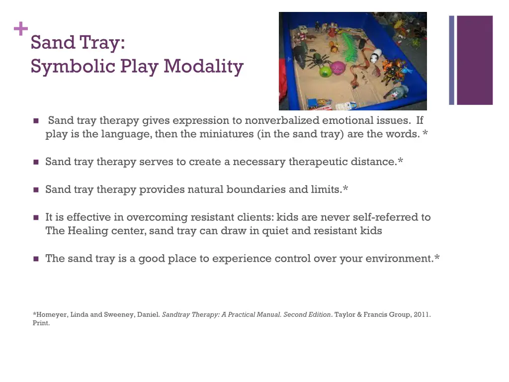 sand tray symbolic play modality