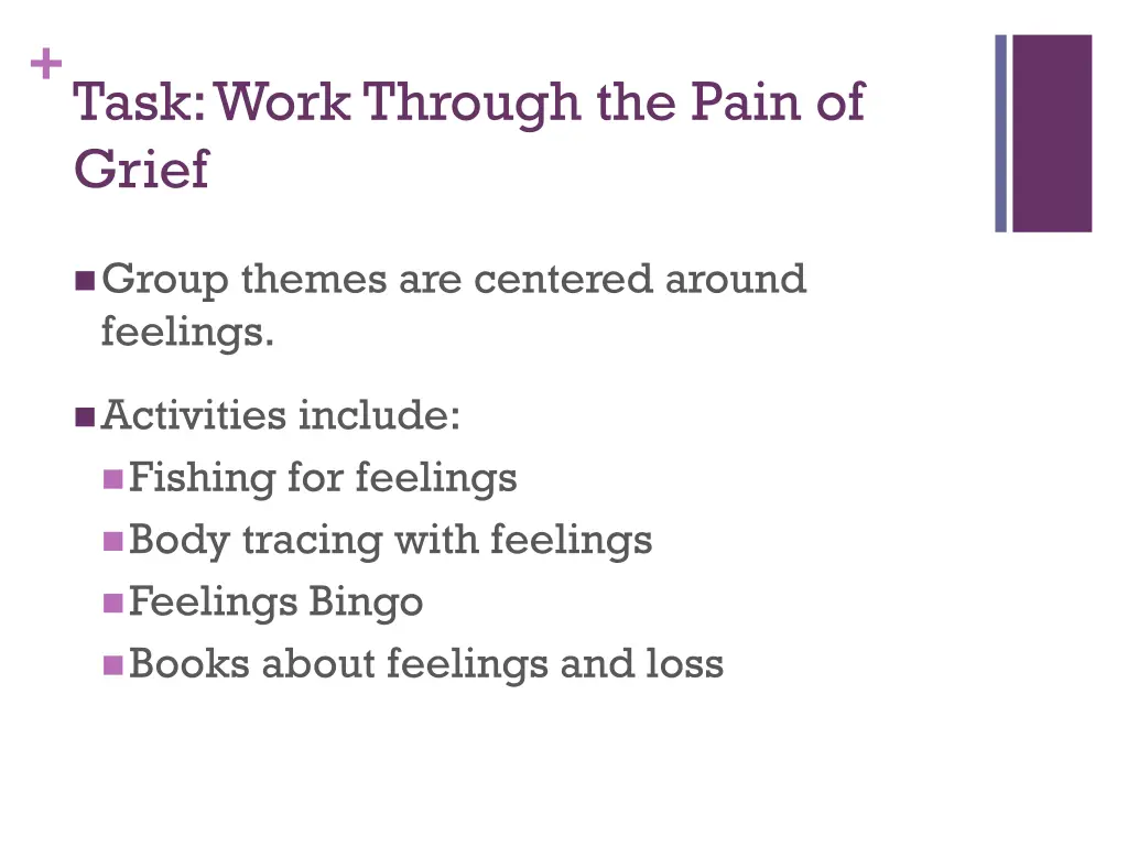 task work through the pain of grief