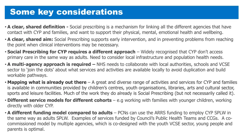 a clear shared definition social prescribing