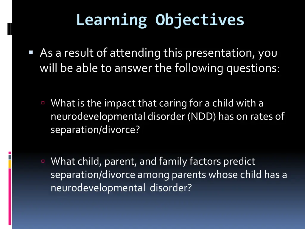 learning objectives