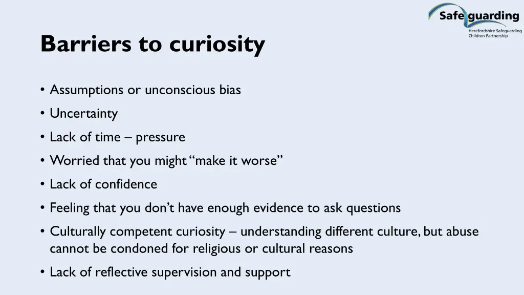 barriers to curiosity