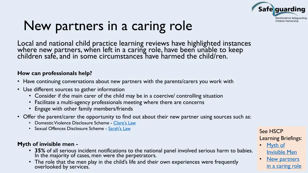 new partners in a caring role