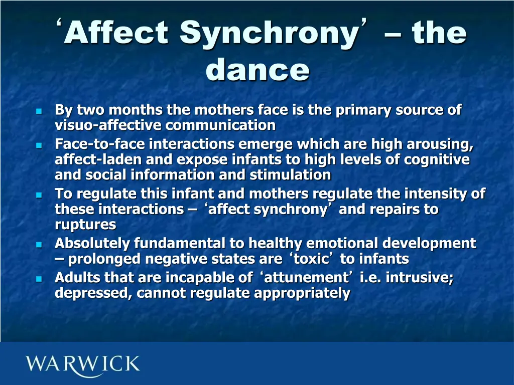 affect synchrony the dance