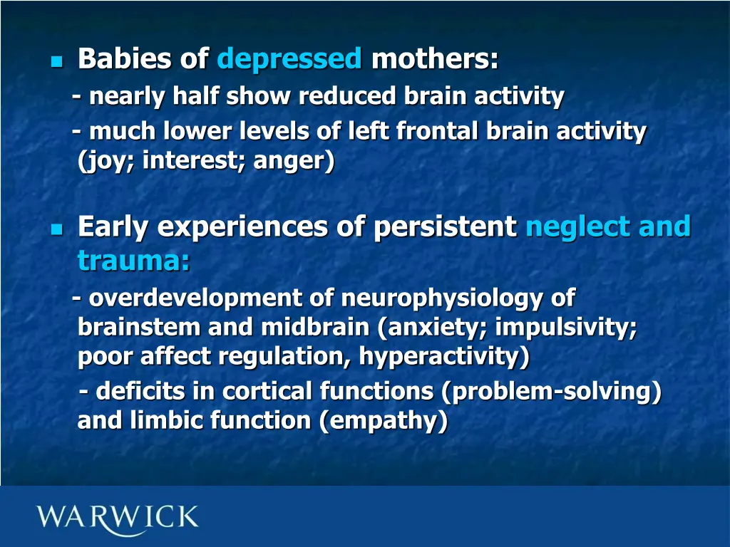 babies of depressed mothers nearly half show