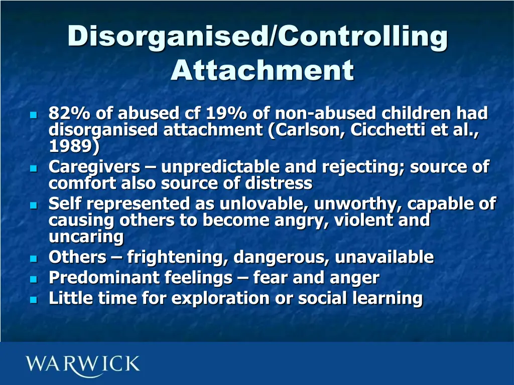 disorganised controlling attachment