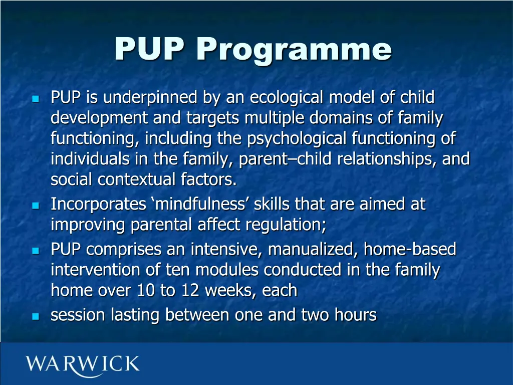 pup programme