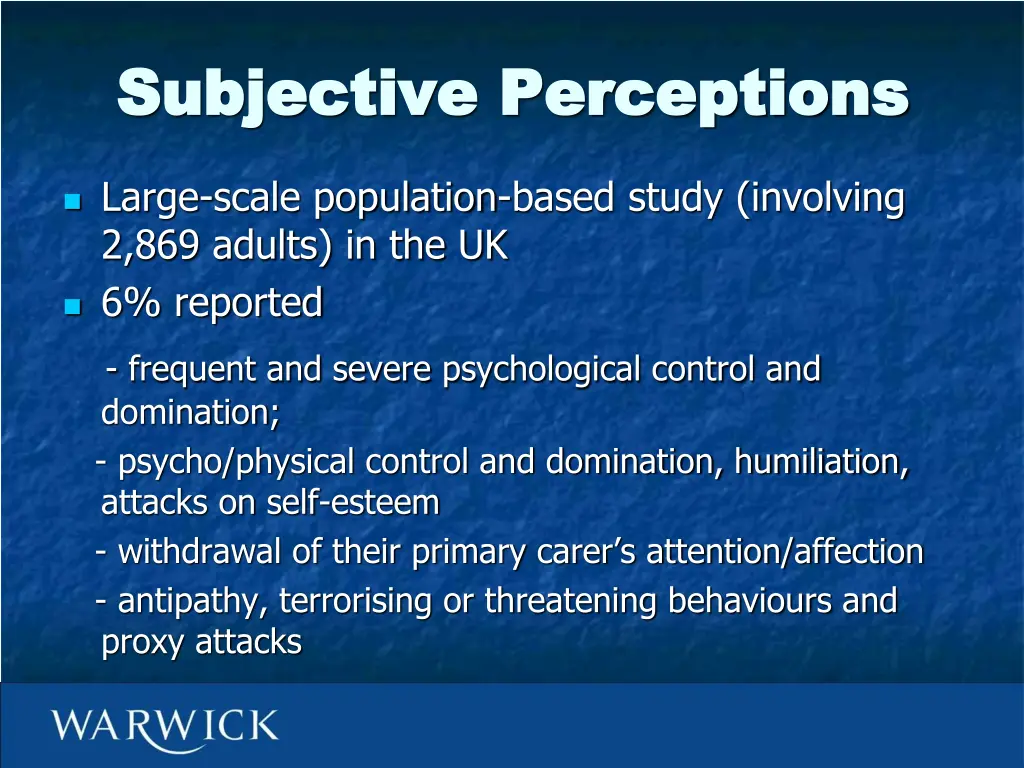 subjective perceptions subjective perceptions