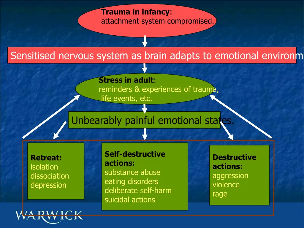 trauma in infancy attachment system compromised