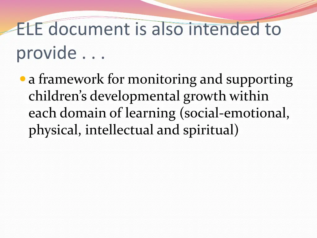 ele document is also intended to provide