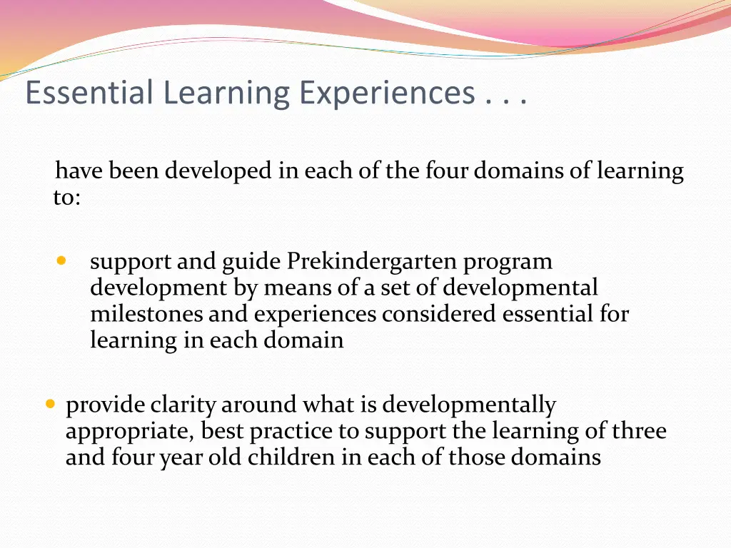 essential learning experiences