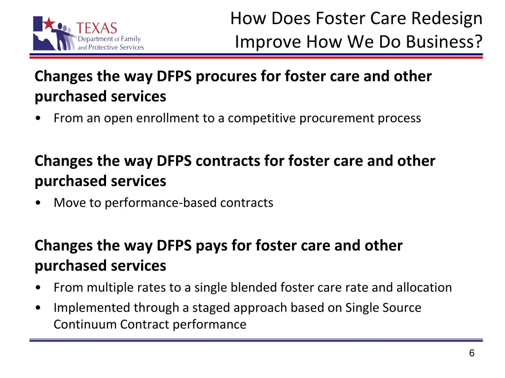 how does foster care redesign improve