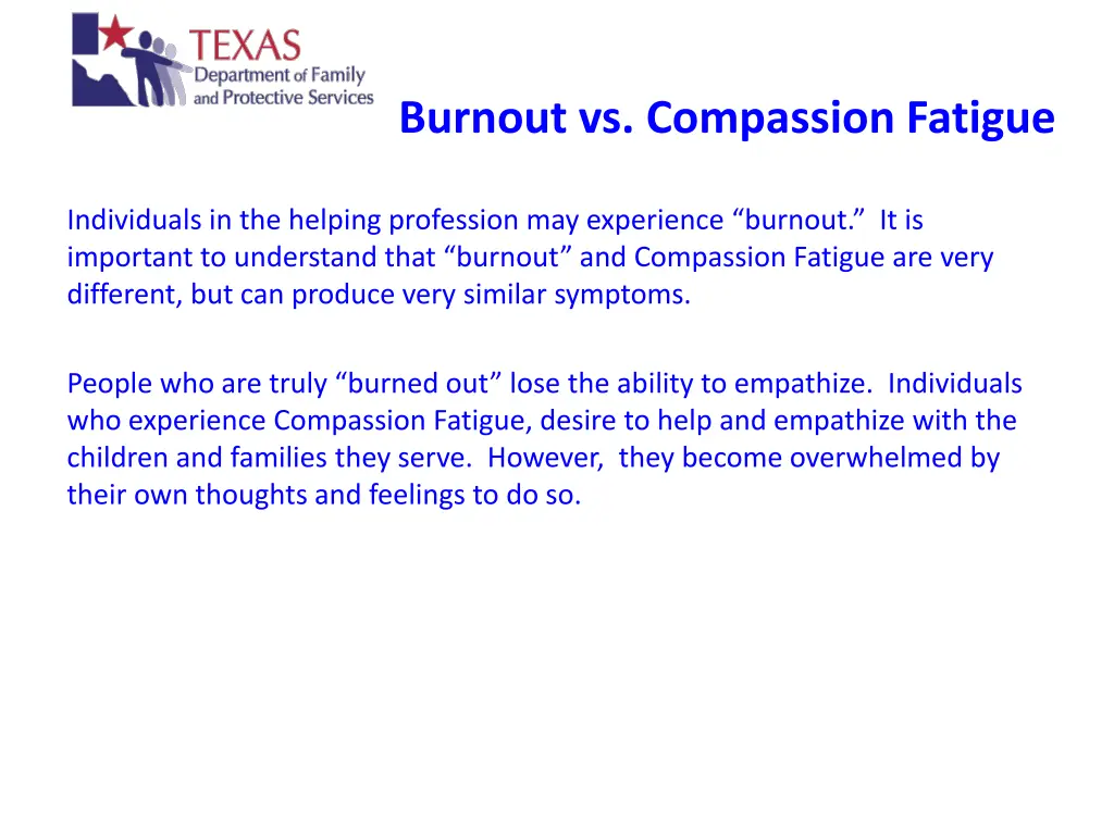 burnout vs compassion fatigue