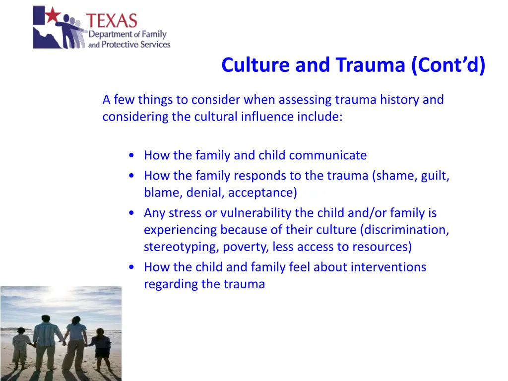 culture and trauma cont d