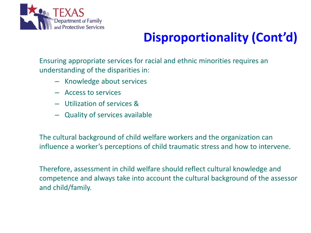 disproportionality cont d