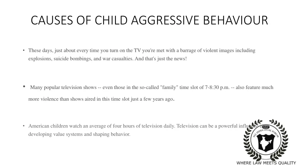 causes of child aggressive behaviour