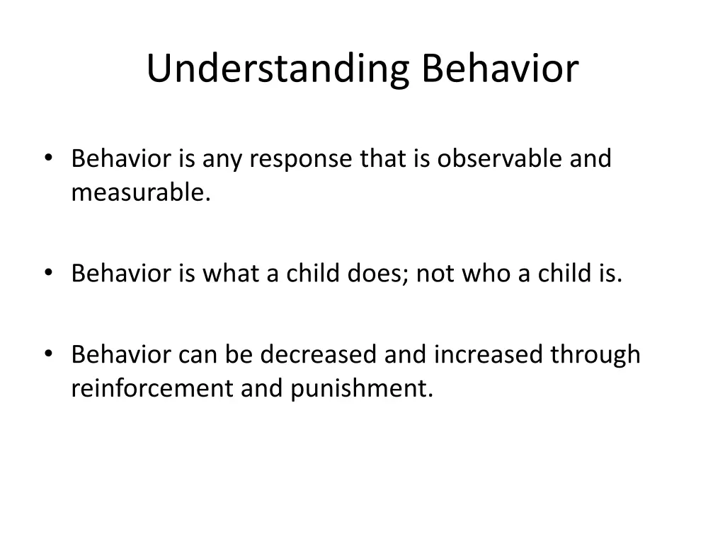 understanding behavior