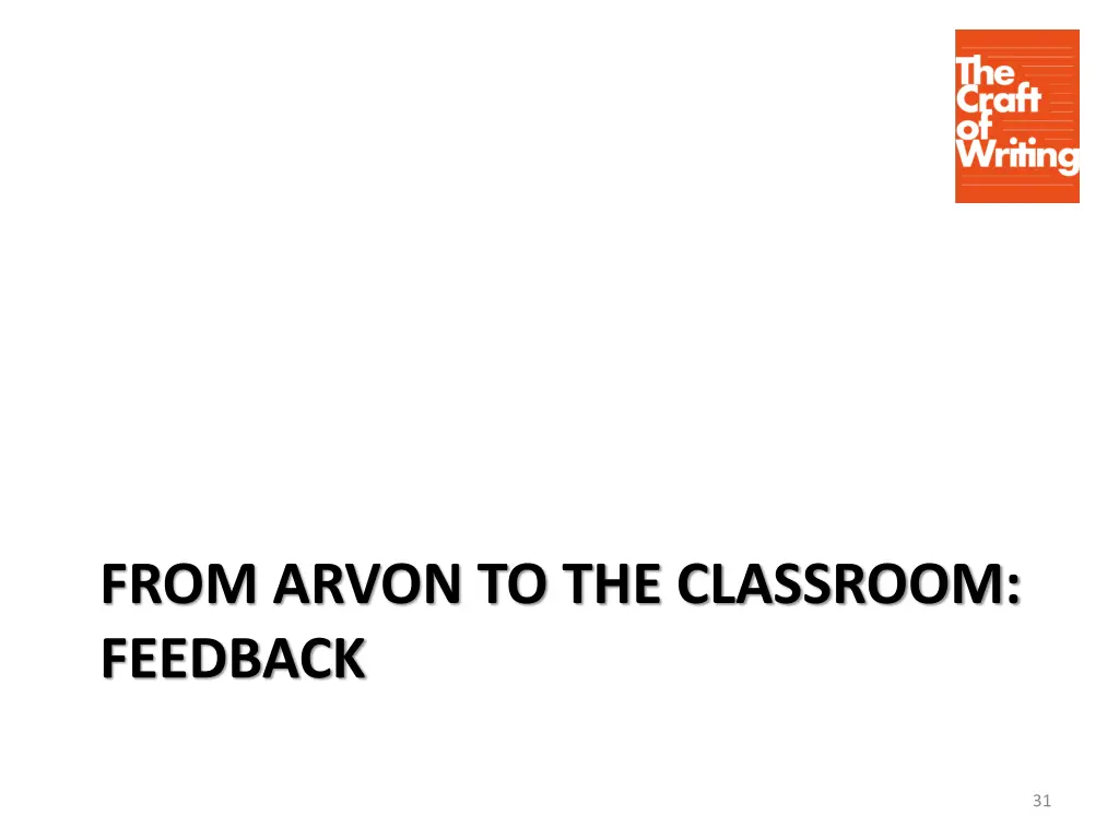 from arvon to the classroom feedback