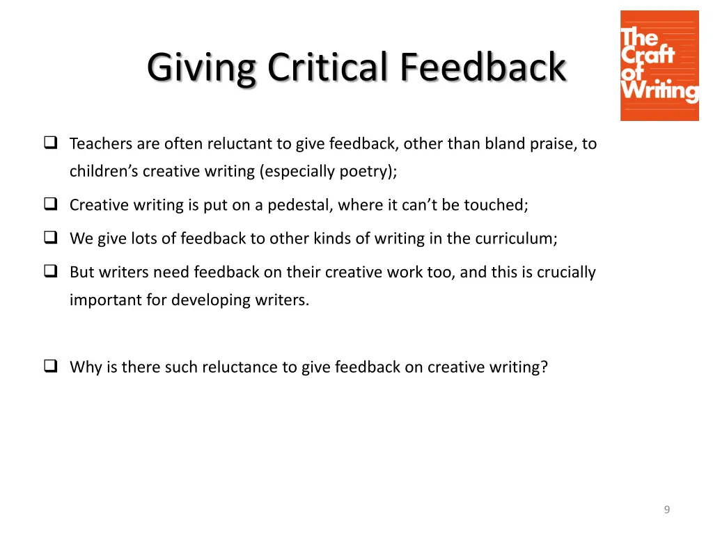 giving critical feedback