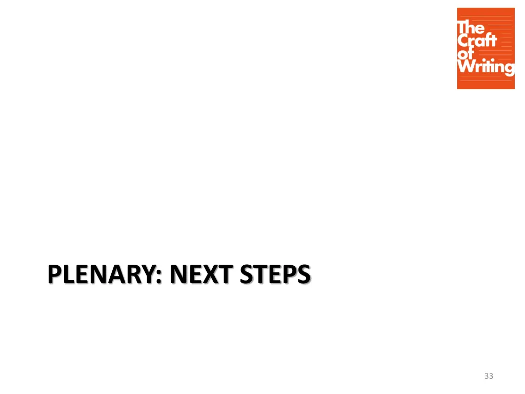 plenary next steps