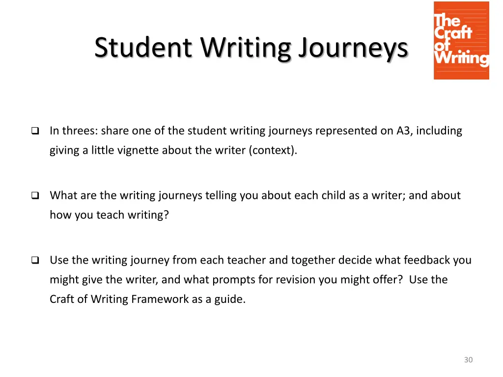 student writing journeys