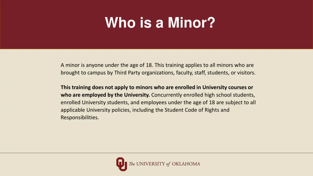 who is a minor