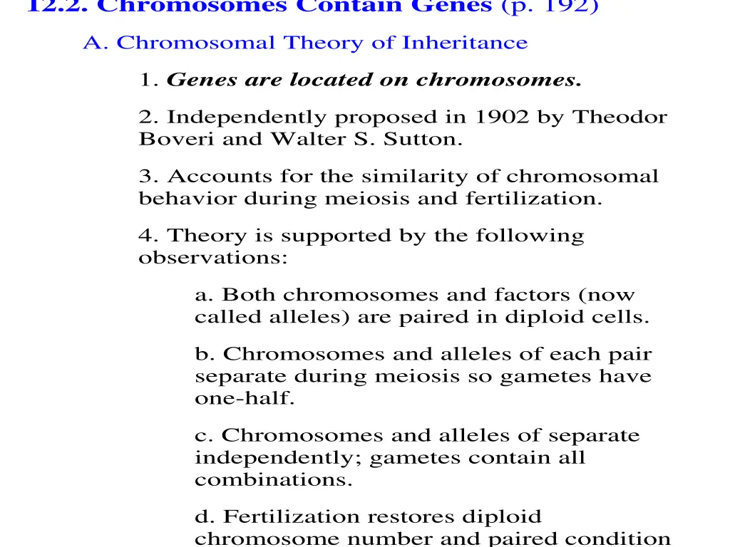 12 2 chromosomes contain genes p 192