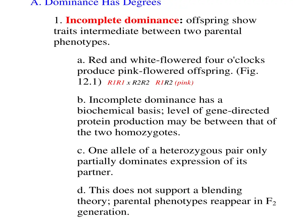 a dominance has degrees