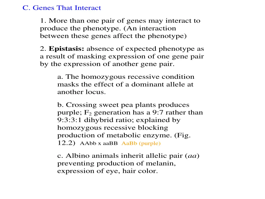 c genes that interact