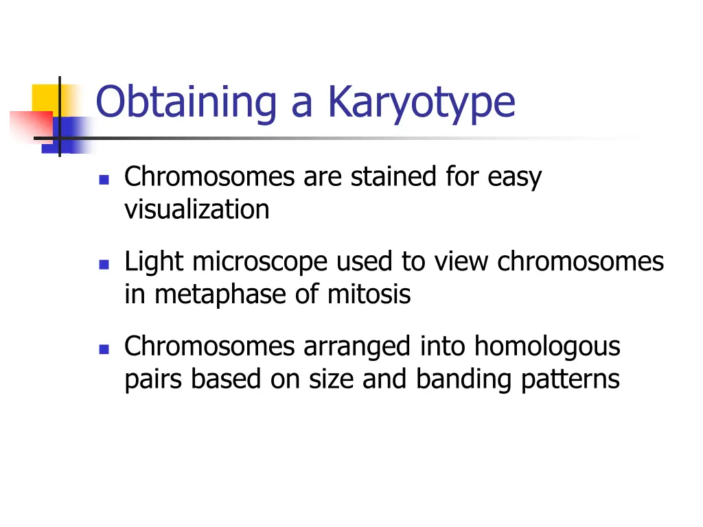 obtaining a karyotype