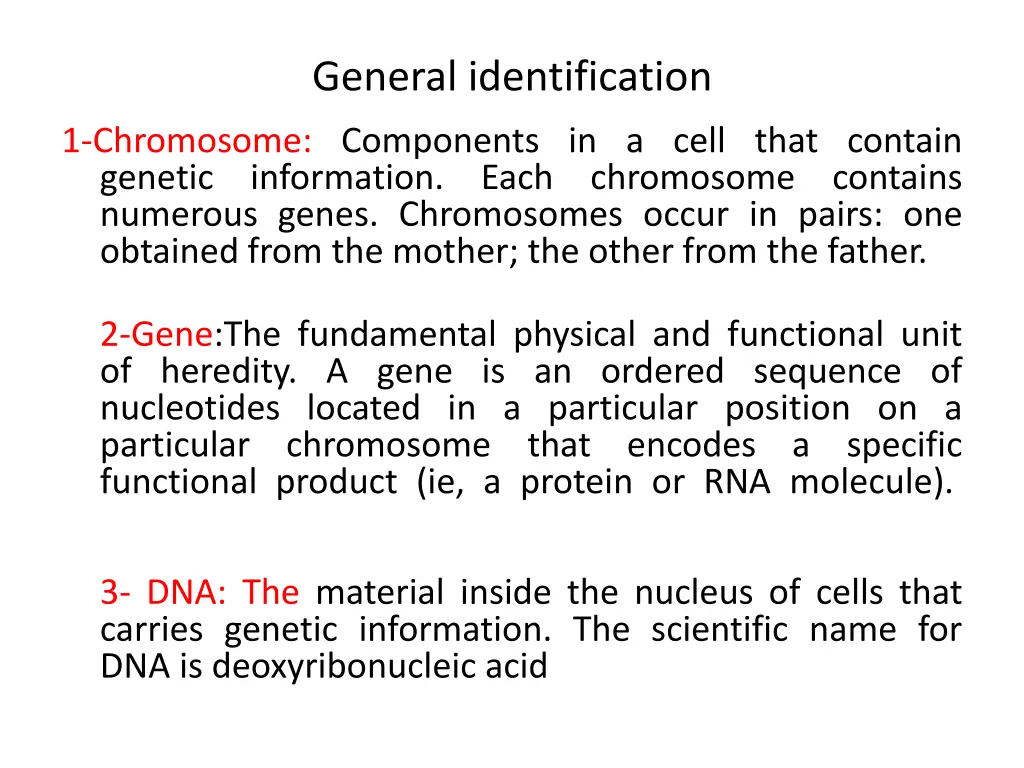 general identification