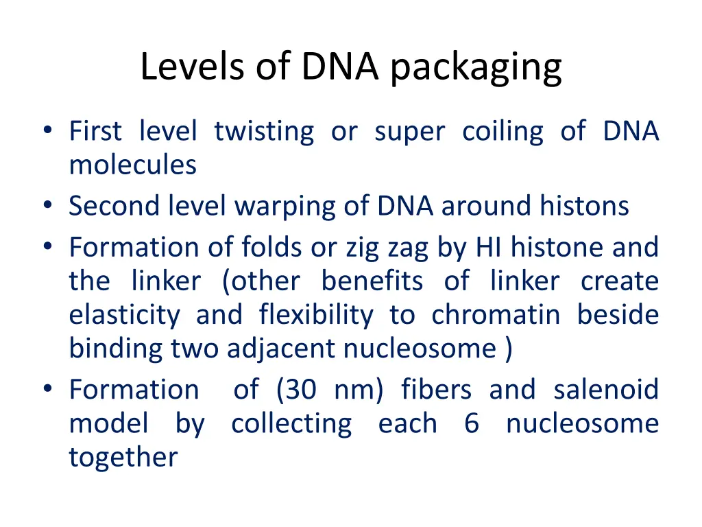 levels of dna packaging