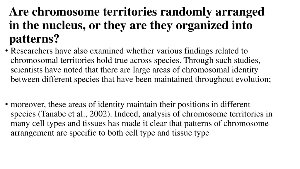 are chromosome territories randomly arranged 1