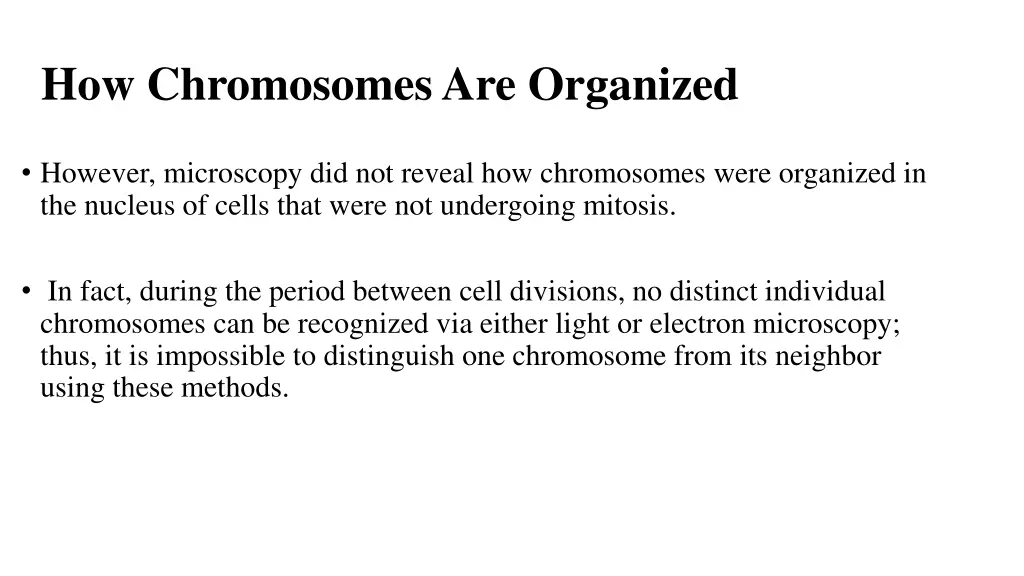 how chromosomes are organized