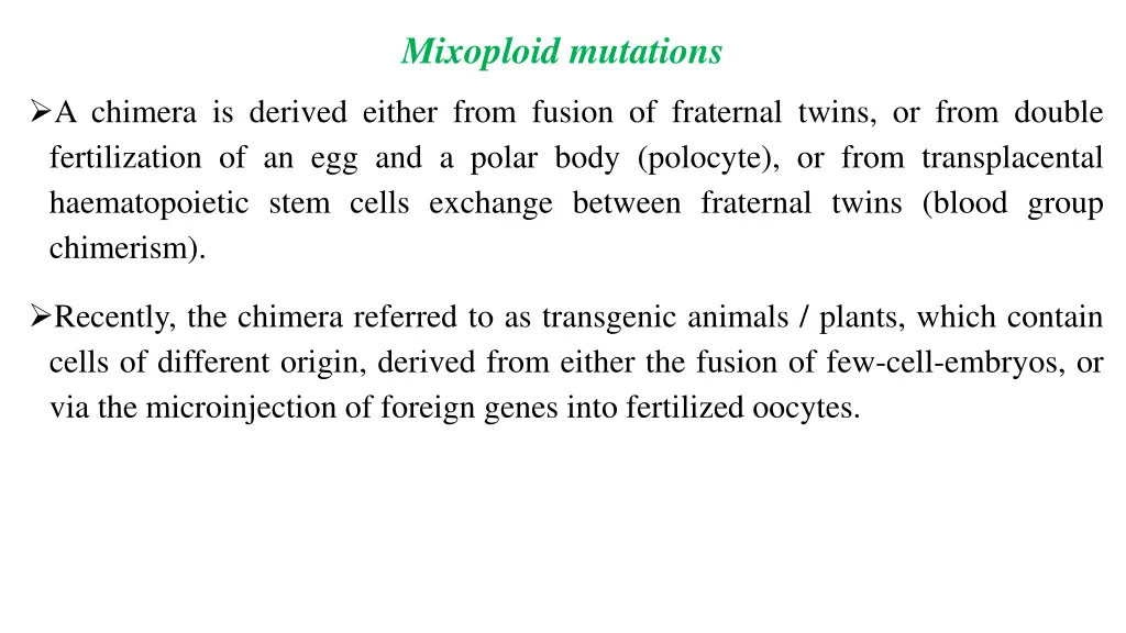 mixoploid mutations 1