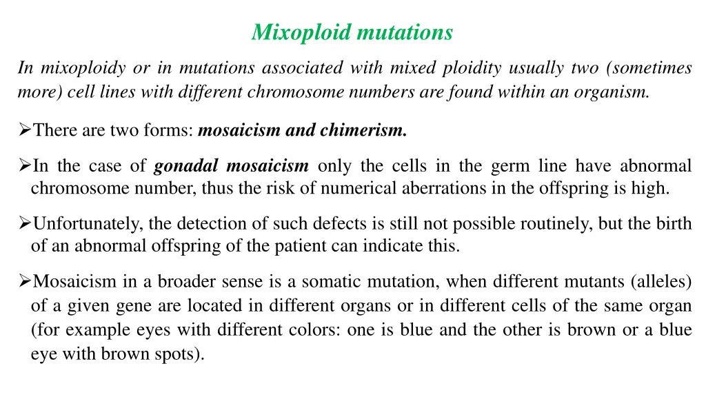 mixoploid mutations