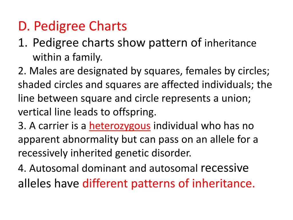 d pedigree charts 1 pedigree charts show pattern