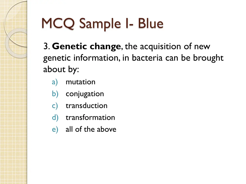 mcq sample i blue