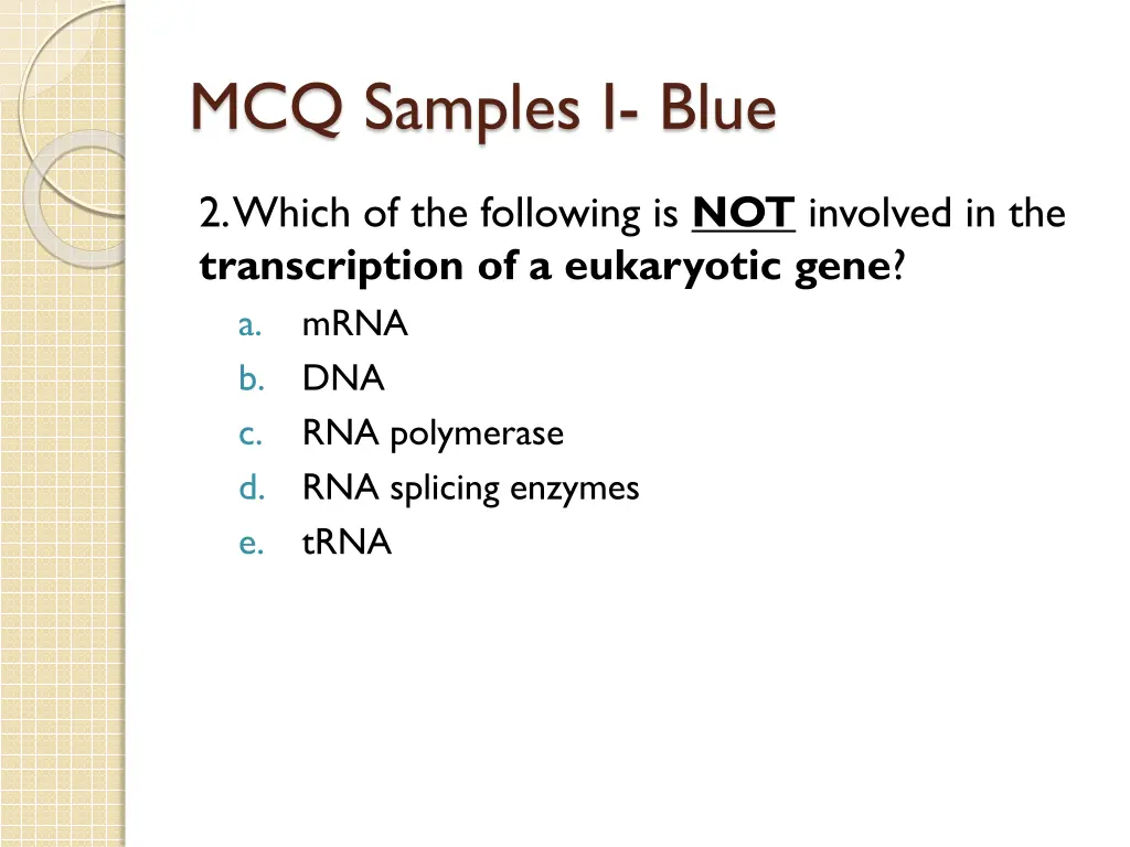 mcq samples i blue