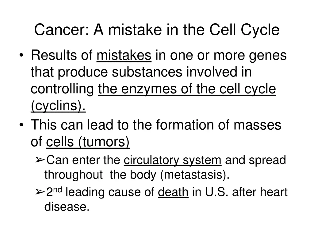 cancer a mistake in the cell cycle