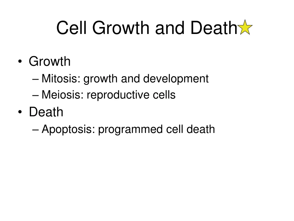 cell growth and death