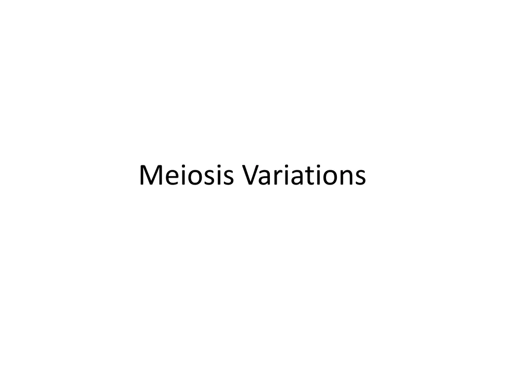 meiosis variations