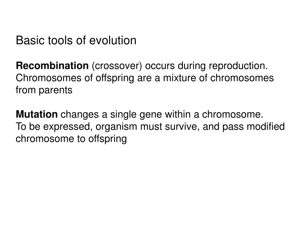 basic tools of evolution 1