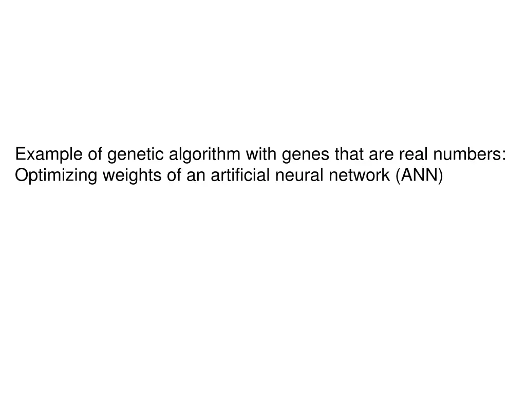 example of genetic algorithm with genes that 1