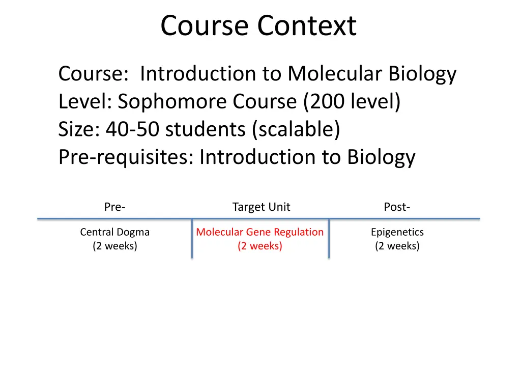 course context