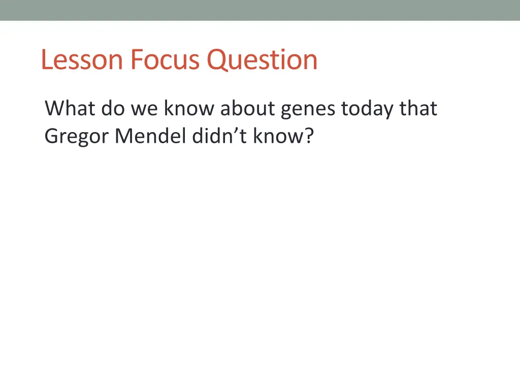 lesson focus question