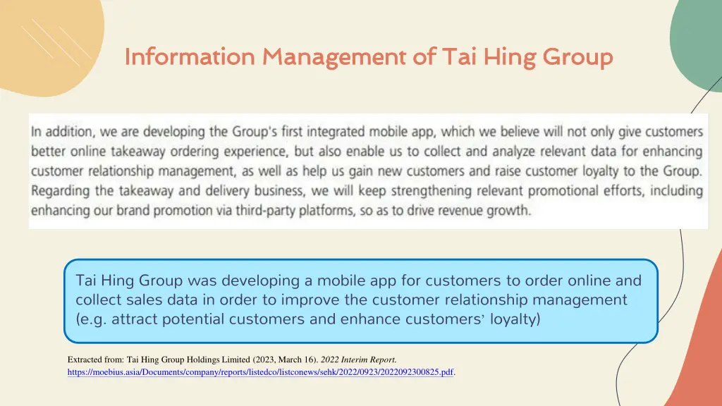information management of tai hing group