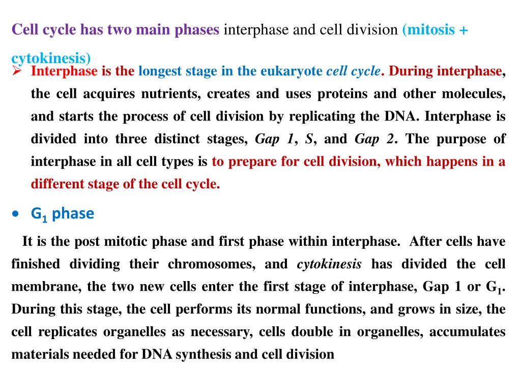 cell cycle has two main phases interphase