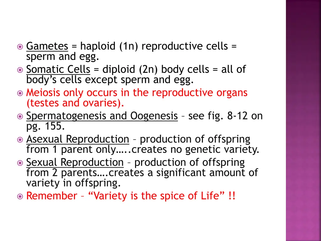 gametes haploid 1n reproductive cells sperm