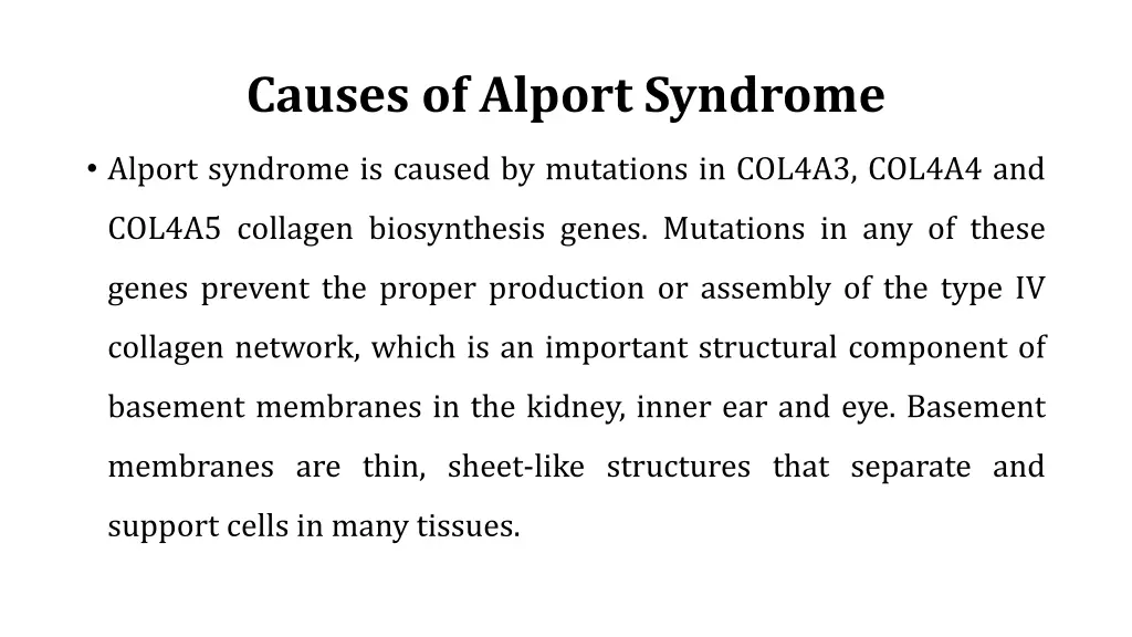 causes of alport syndrome