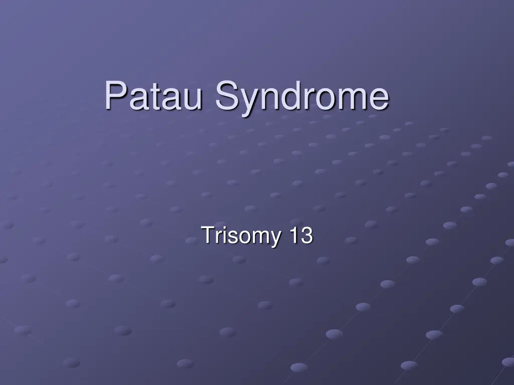 patau syndrome